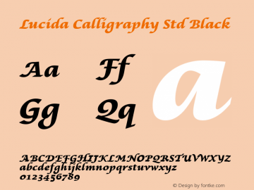 Lucida Calligraphy Std Black Version 1.00图片样张