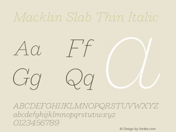 Macklin Slab Thin Italic Version 1.10图片样张