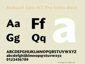 Mahsuri Sans MT Pro Extra Bold Version 2.00 Build 1000图片样张