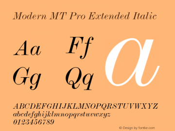 Modern MT Pro Extended Italic Version 1.00 Build 1000图片样张