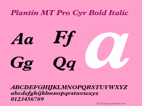 Plantin MT Pro Cyrillic Bold Italic Version 1.10 Build 1000图片样张