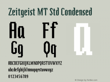 Zeitgeist MT Std Condensed Version 2.00 Build 1000图片样张