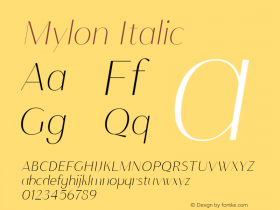 Mylon Italic Version 1.000图片样张