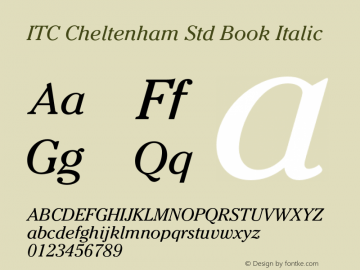 CheltenhamStd-BookItalic Version 1.000 Build 1000图片样张