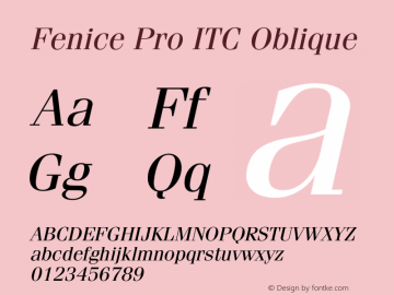 Fenice Pro ITC Italic Version 3.00 Build 1000图片样张