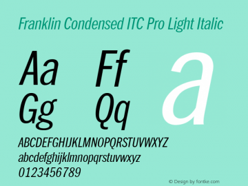 Franklin Condensed ITC Pro Light Italic Version 1.01图片样张