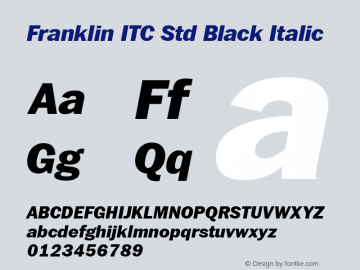 Franklin ITC Std Black Italic Version 1.01图片样张