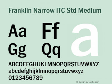 Franklin Narrow ITC Std Medium Version 1.01图片样张