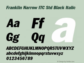 Franklin Narrow ITC Std Black Italic Version 1.01图片样张