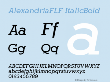 AlexandriaFLF ItalicBold Version 001.000图片样张