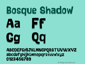 Bosque-Shadow Version 1.000;PS 001.000;hotconv 1.0.88;makeotf.lib2.5.64775图片样张