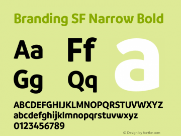 Branding SF Narrow Bold Version 1.000;hotconv 1.0.109;makeotfexe 2.5.65596图片样张