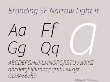 Branding SF Narrow Light It Version 1.000;hotconv 1.0.109;makeotfexe 2.5.65596图片样张