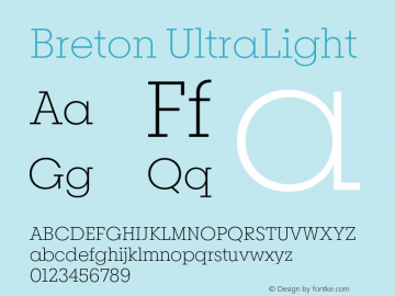 Breton UltraLight Version 1.001;PS 001.001;hotconv 1.0.88;makeotf.lib2.5.64775图片样张