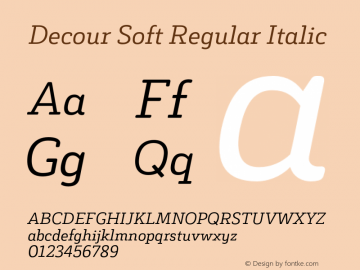 DecourSoft-RegularItalic Version 1.000;PS 001.000;hotconv 1.0.88;makeotf.lib2.5.64775图片样张