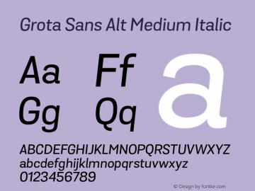 GrotaSansAltMedium-Italic 1.000图片样张