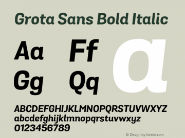 GrotaSansBold-Italic 1.000图片样张