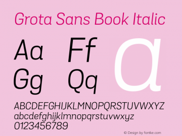 GrotaSansBook-Italic 1.000图片样张