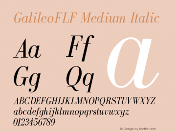 GalileoFLF Medium Italic 1.0图片样张