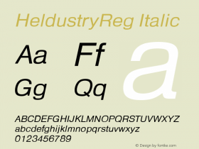 HeldustryReg Italic Version 1.00图片样张