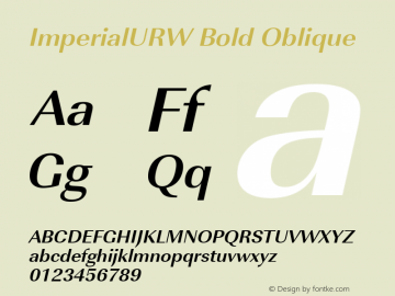 ImperialURW Bold Oblique Version 1.00图片样张