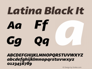 Latina Black It Version 0.022;PS 000.022;hotconv 1.0.88;makeotf.lib2.5.64775图片样张