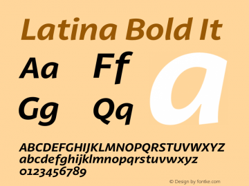 Latina Bold It Version 0.022;PS 000.022;hotconv 1.0.88;makeotf.lib2.5.64775图片样张