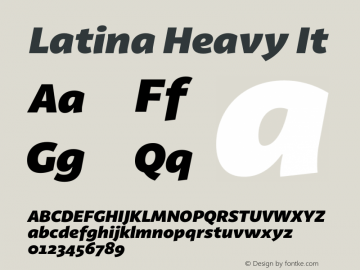 Latina Heavy It Version 0.022;PS 000.022;hotconv 1.0.88;makeotf.lib2.5.64775图片样张