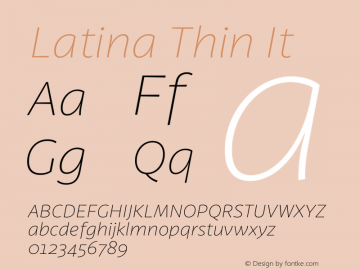 Latina Thin It Version 0.022;PS 000.022;hotconv 1.0.88;makeotf.lib2.5.64775图片样张