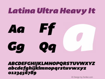 Latina Ultra Heavy It Version 0.022;PS 000.022;hotconv 1.0.88;makeotf.lib2.5.64775图片样张