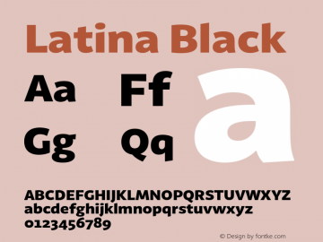 Latina Black Version 0.022;PS 000.022;hotconv 1.0.88;makeotf.lib2.5.64775图片样张