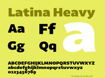 Latina Heavy Version 0.022;PS 000.022;hotconv 1.0.88;makeotf.lib2.5.64775图片样张