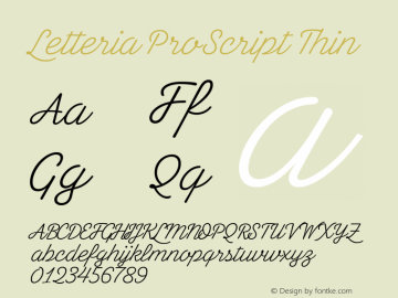 Letteria Pro Script Thin Version 1.000;hotconv 1.0.109;makeotfexe 2.5.65596图片样张