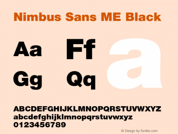 Nimbus Sans ME Black Version 1.00图片样张