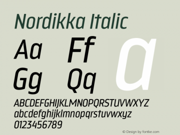 Nordikka-Italic Version 1.000图片样张