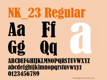 NK_23 Regular OTF 1.000;PS 001.000;Core 1.0.29 Font Sample