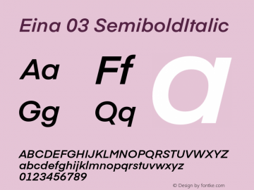 Eina03-SemiboldItalic Version 1.000图片样张