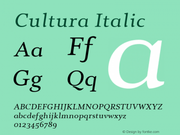 Cultura Italic Version 1.0图片样张