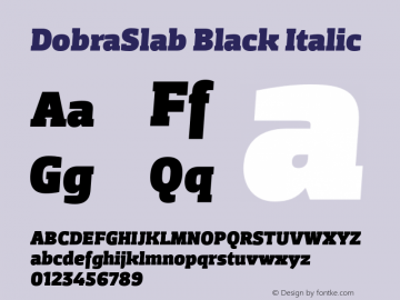 DobraSlab-BlackItalic Version 1.0图片样张