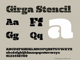 Girga-Stencil Version 1.001;PS 001.001;hotconv 1.0.56;makeotf.lib2.0.21325图片样张