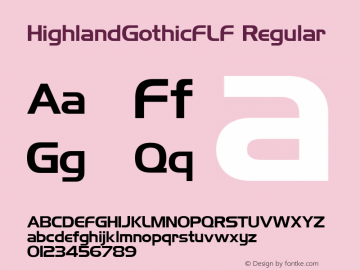 HighlandGothicFLF Regular 001.000 Font Sample