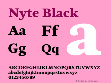 Nyte Black Version 1.030;PS 001.030;hotconv 1.0.70;makeotf.lib2.5.58329图片样张