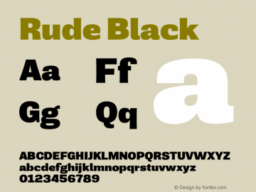 Rude Black Version 1.001;PS 001.001;hotconv 1.0.70;makeotf.lib2.5.58329图片样张