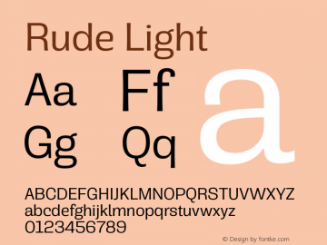 Rude Light Version 1.001;PS 001.001;hotconv 1.0.70;makeotf.lib2.5.58329图片样张