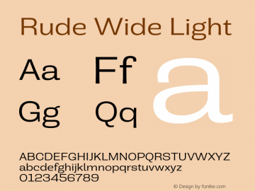 Rude Wide Light Version 1.001;PS 001.001;hotconv 1.0.70;makeotf.lib2.5.58329图片样张