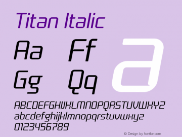 Titan-Italic Version 1.000;PS 001.000;Core 1.0.38图片样张