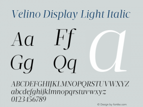 VelinoDisplay-LightItalic Version 1.000图片样张