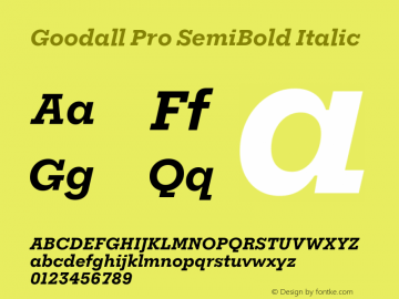 Goodall Pro SemiBold Italic Version 1.002图片样张