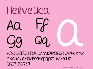 Helvetica 常规体 7.0d5e1 Font Sample