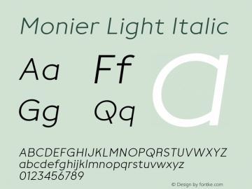 Monier Light Italic Version 2.000图片样张